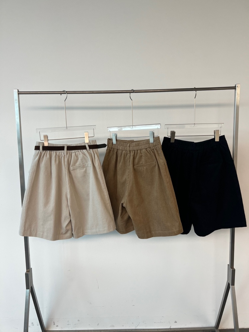 FABRIC東大門㊣直郵女士新品推薦時尚休閑短褲不含腰帶燈心絨FABRIC短褲