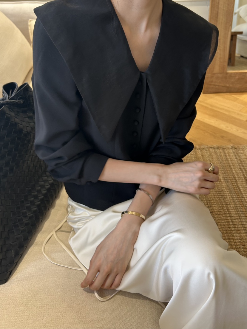 ME MO韓國代購㊣女裝新款25秋冬人氣休閑職業推薦襯衫蕾絲衫ME MO襯衫/蕾絲衫