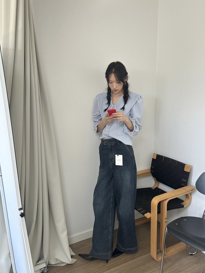 ME MO韓國代購㊣女裝新款25秋冬人氣休閑職業推薦襯衫蕾絲衫ME MO襯衫/蕾絲衫