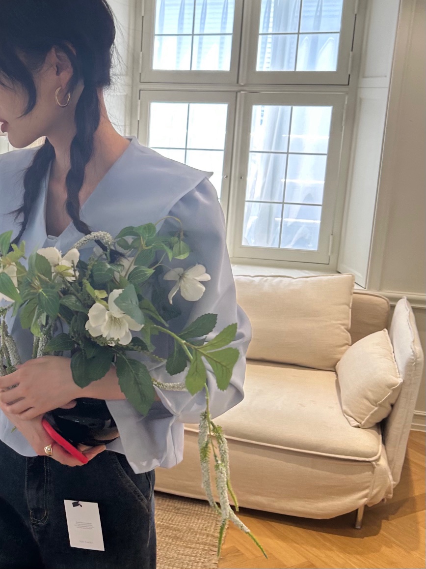ME MO韓國代購㊣女裝新款25秋冬人氣休閑職業推薦襯衫蕾絲衫ME MO襯衫/蕾絲衫