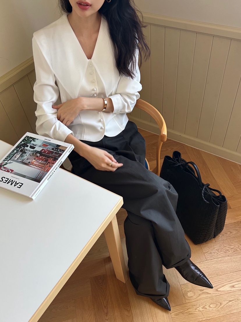 ME MO韓國代購㊣女裝新款25秋冬人氣休閑職業推薦襯衫蕾絲衫ME MO襯衫/蕾絲衫圖色3