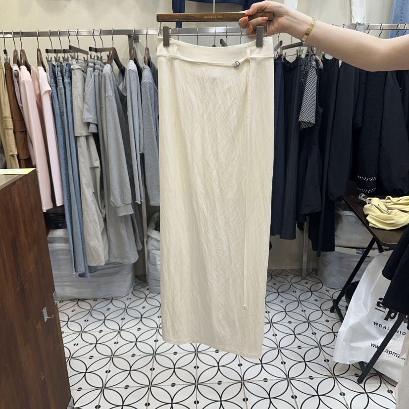 BAMBOLINA韓國直郵㊣女士新品時尚熱賣真品人氣25秋冬長裙含腰繩BAMBOLINA長裙