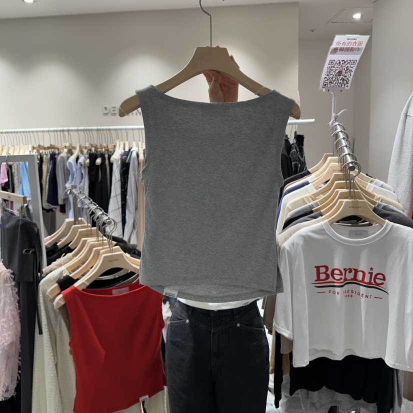 DELLING韓國代購㊣女士新品人氣時尚真品熱賣休閑推薦吊帶背心DELLING吊帶/背心