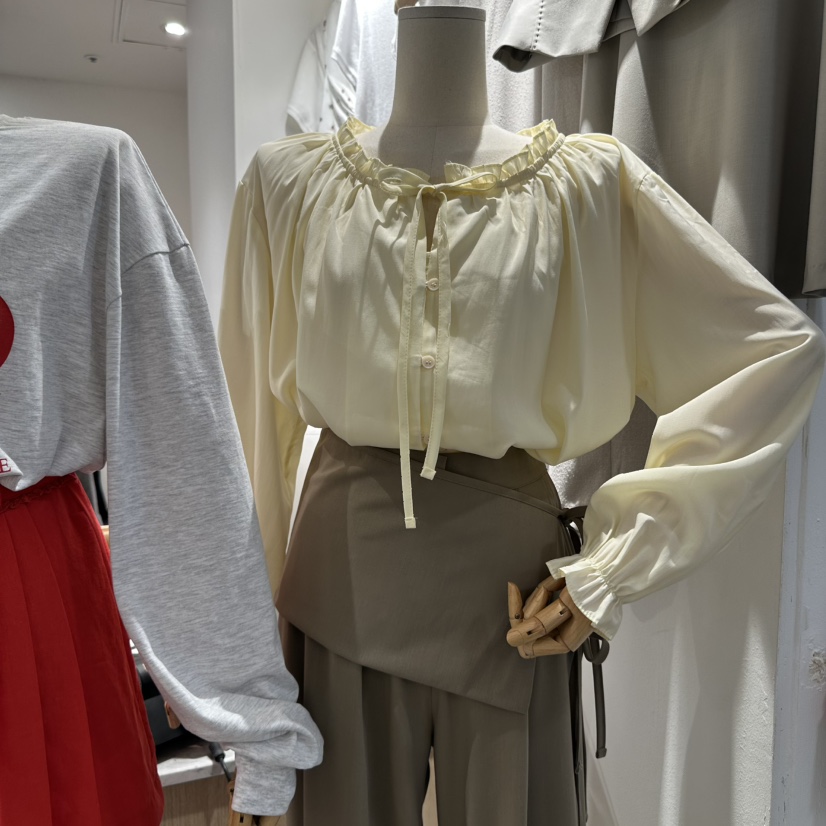 DELLING韓國直郵㊣女士新款真品職業25秋冬休閑人氣襯衫蕾絲衫DELLING襯衫/蕾絲衫圖色1