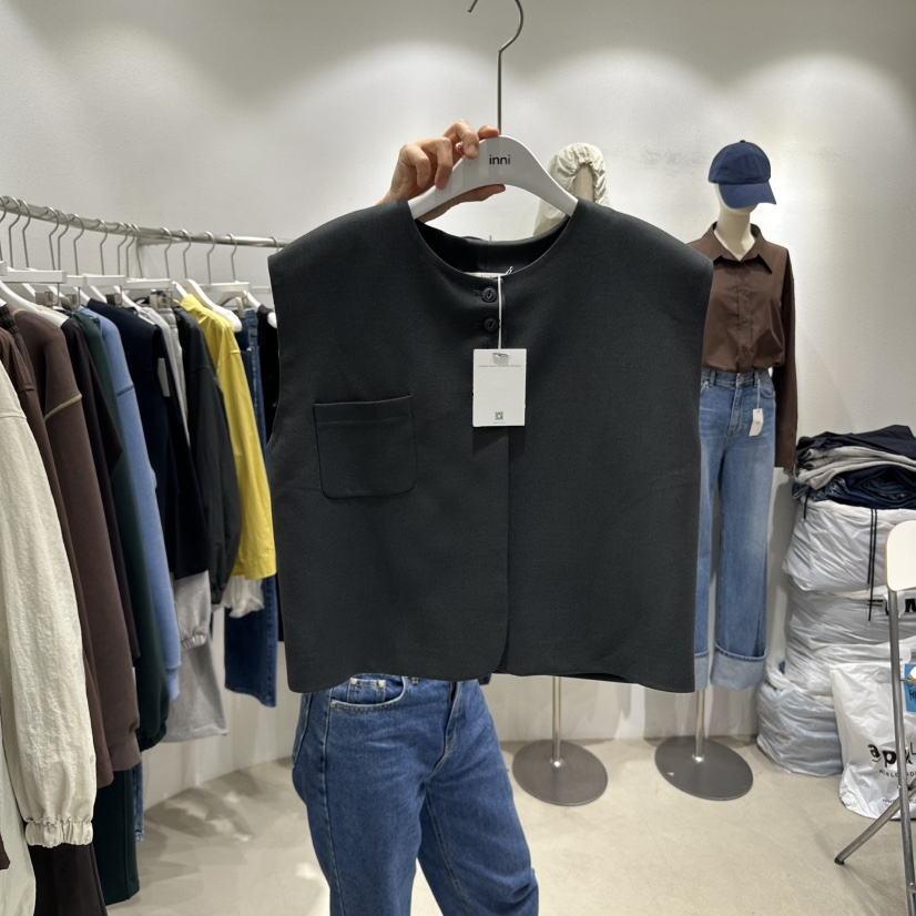 INNI東大門㊣直郵女裝新品人氣時尚熱賣休閑推薦真品25秋冬馬甲inni馬甲圖色1