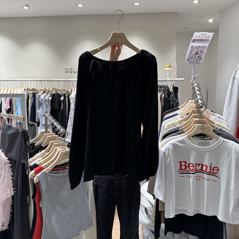 DELLING東大門㊣實拍女裝新品25秋冬休閑時尚推薦襯衫蕾絲衫DELLING襯衫/蕾絲衫圖色3