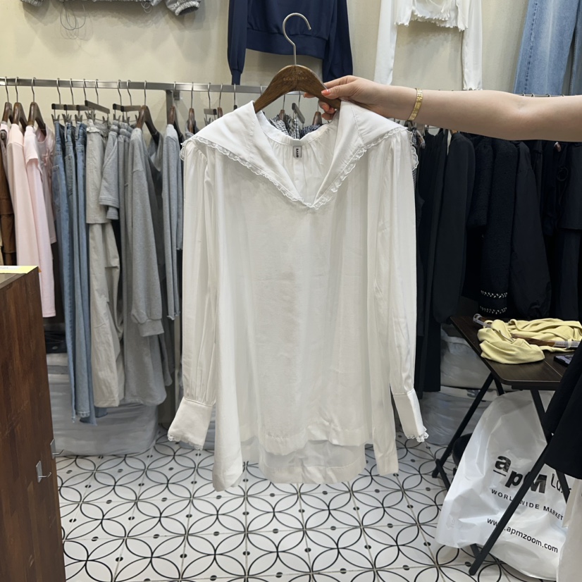 BAMBOLINA東大門㊣直郵女裝新品25秋冬時尚職業真品襯衫蕾絲衫BAMBOLINA襯衫/蕾絲衫圖色1