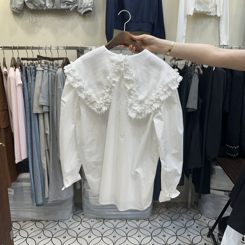 BAMBOLINA東大門㊣直郵女士新品25秋冬休閑真品熱賣襯衫蕾絲衫BAMBOLINA襯衫/蕾絲衫