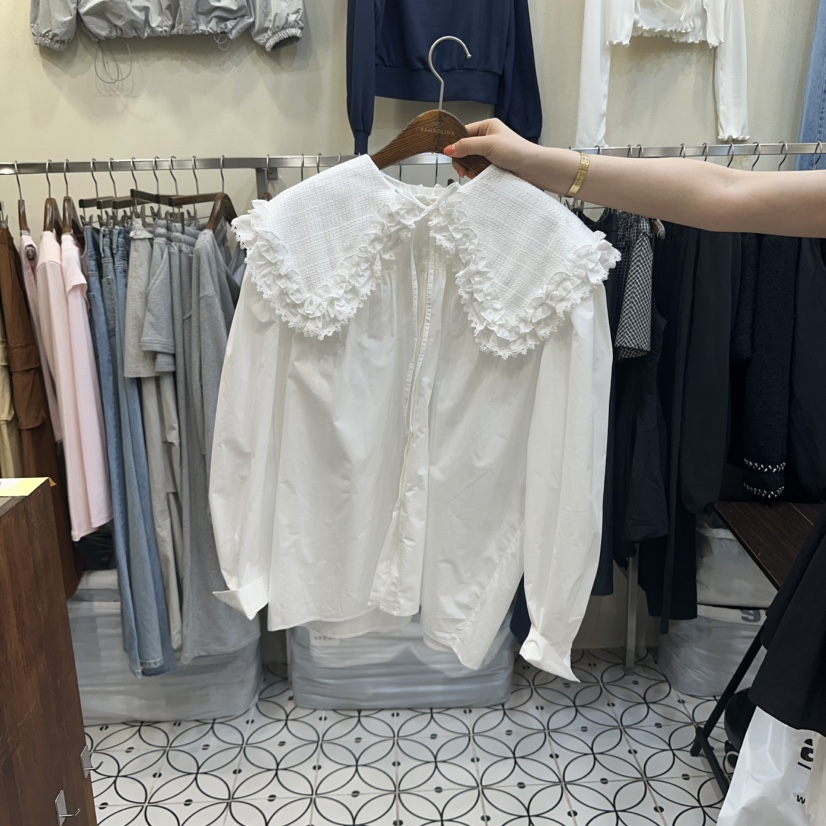 BAMBOLINA東大門㊣直郵女士新品25秋冬休閑真品熱賣襯衫蕾絲衫BAMBOLINA襯衫/蕾絲衫圖色1