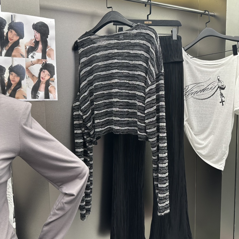 NUEUN東大門㊣代購女裝新品休閑時尚真品25秋冬推薦長袖T恤NUEUN/SEEOT長袖T恤