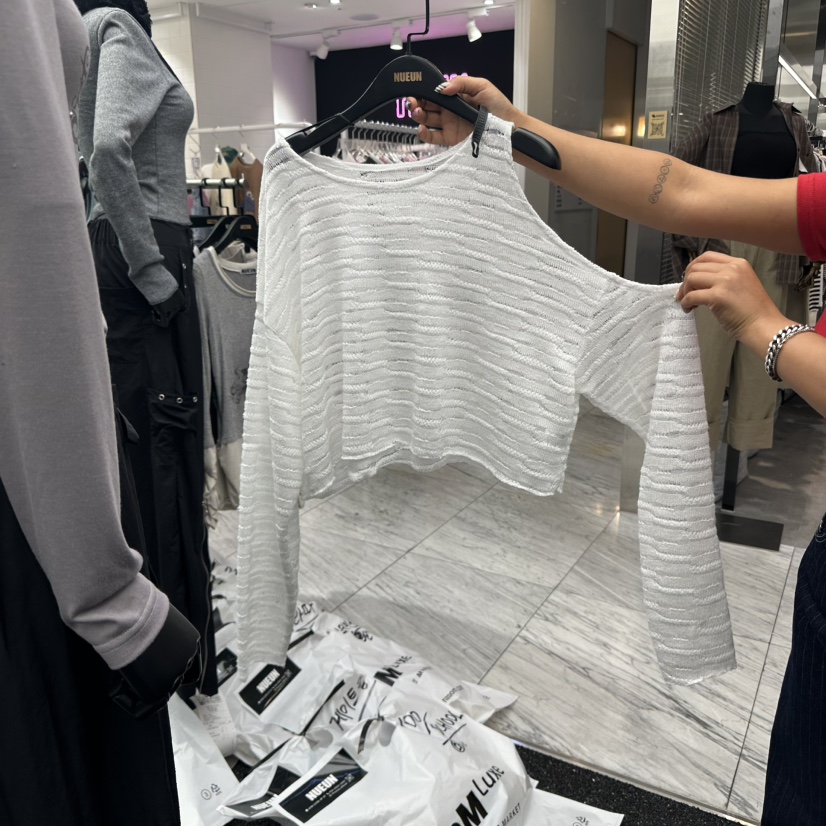 NUEUN東大門㊣代購女裝新品休閑時尚真品25秋冬推薦長袖T恤NUEUN/SEEOT長袖T恤圖色1