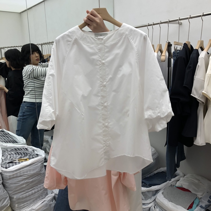 MOI-A東大門㊣直郵女裝新品熱賣休閑職業25秋冬襯衫蕾絲衫MOI-A襯衫/蕾絲衫圖色2