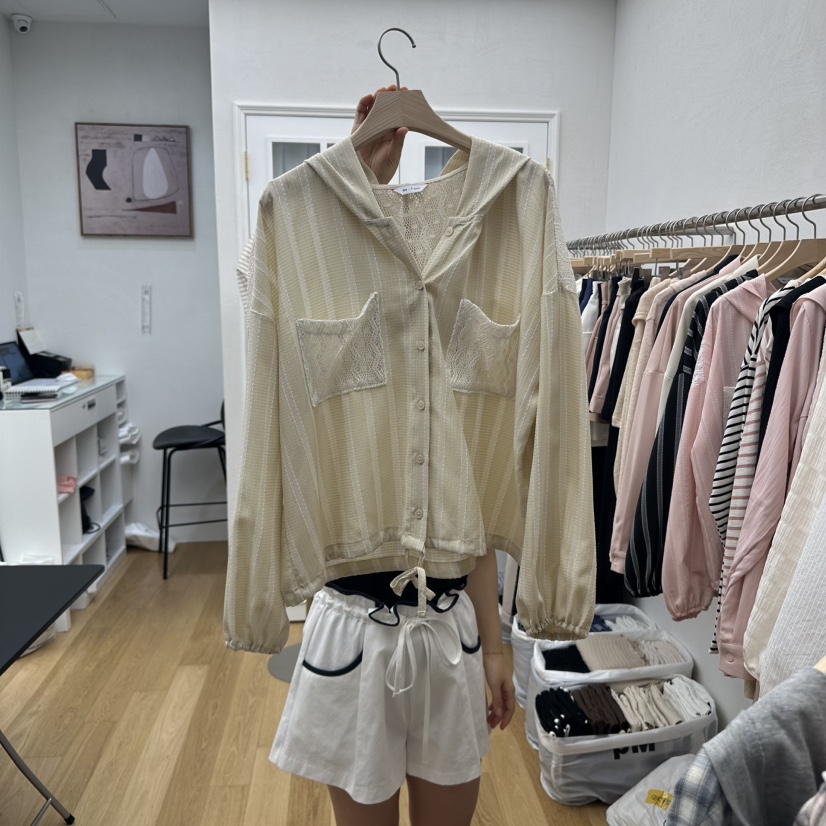 RE:FRESH-L韓國直郵㊣女裝新品熱賣25秋冬人氣休閑襯衫蕾絲衫RE:FRESH襯衫/蕾絲衫圖色1