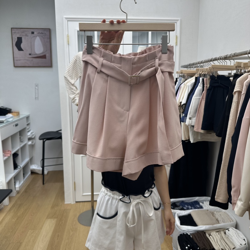 RE:FRESH-L東大門㊣代購女裝新品25秋冬人氣休閑短褲含腰帶RE:FRESH短褲圖色2