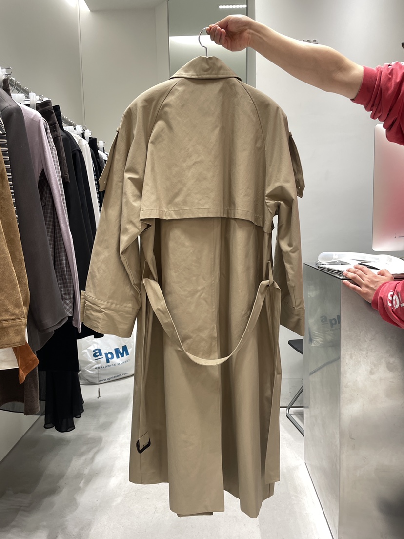NUESE東大門㊣代購女士新品推薦真品時尚人氣長款風衣含腰帶NUESE長款風衣