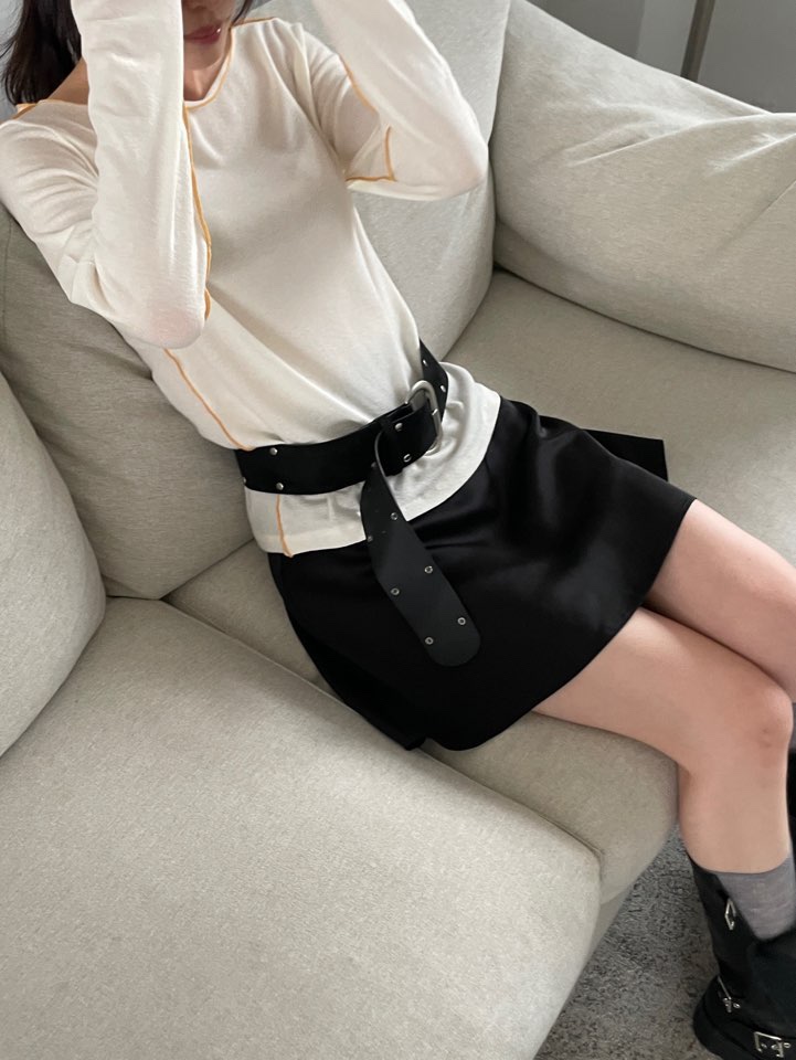 BOUTIQUE SEOUL-P韓國直郵㊣女裝新品熱賣時尚半身裙中短裙ANDMORE BUTTON半身裙/中短裙