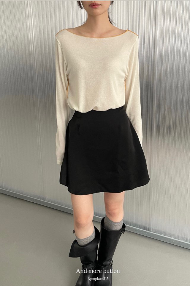 BOUTIQUE SEOUL-P東大門㊣直郵女士新品真品人氣25秋冬長袖T恤ANDMORE BUTTON長袖T恤