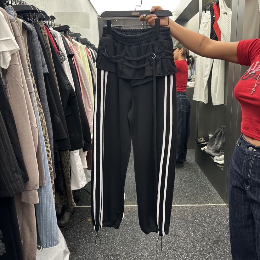 NUEUN東大門㊣代購女裝新品熱賣休閑時尚職業人氣休閑褲腰帶NUEUN/SEEOT休閑褲圖色1