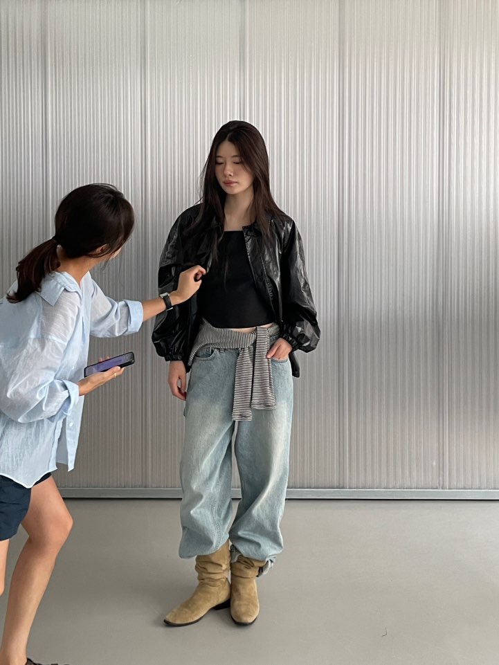 BOUTIQUE SEOUL-P東大門㊣代購女裝新款熱賣真品25秋冬夾克ANDMORE BUTTON夾克