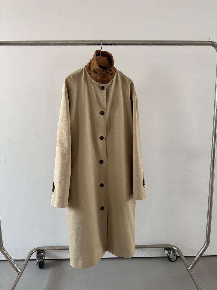 BOUTIQUE SEOUL-P東大門㊣直郵女士新品推薦真品長款風衣ANDMORE BUTTON長款風衣
