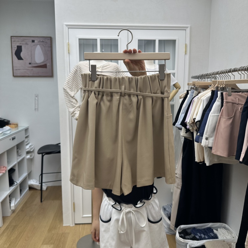 RE:FRESH-L東大門㊣代購女士新品25秋冬人氣短褲含腰繩兔子RE:FRESH短褲