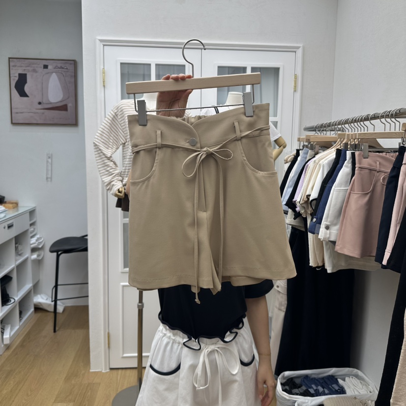 RE:FRESH-L東大門㊣代購女士新品25秋冬人氣短褲含腰繩兔子RE:FRESH短褲圖色2