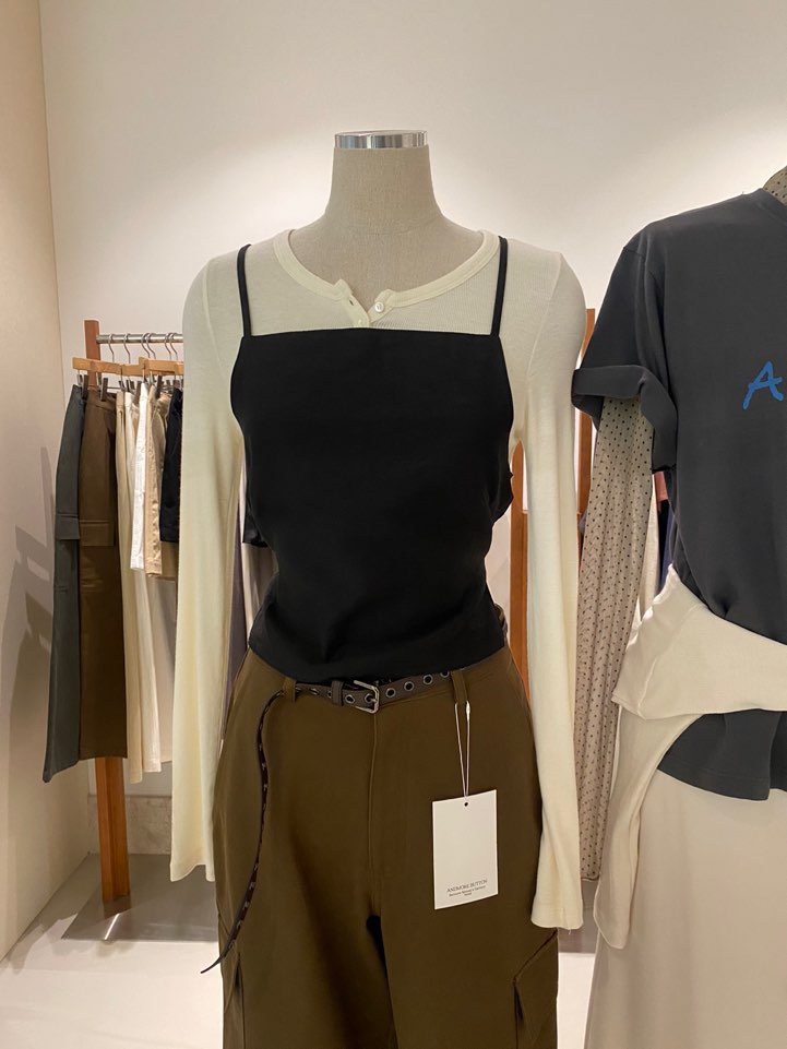 BOUTIQUE SEOUL-P東大門㊣直郵女士新品休閑時尚吊帶背心ANDMORE BUTTON吊帶/背心