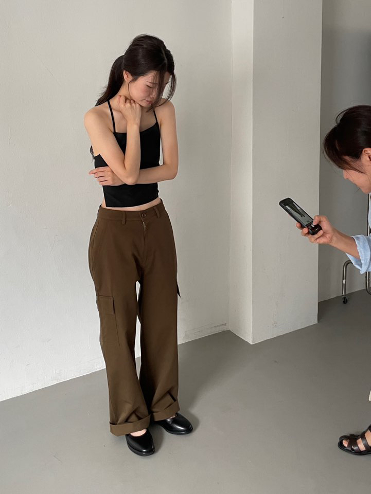 BOUTIQUE SEOUL-P東大門㊣直郵女士新品休閑時尚吊帶背心ANDMORE BUTTON吊帶/背心