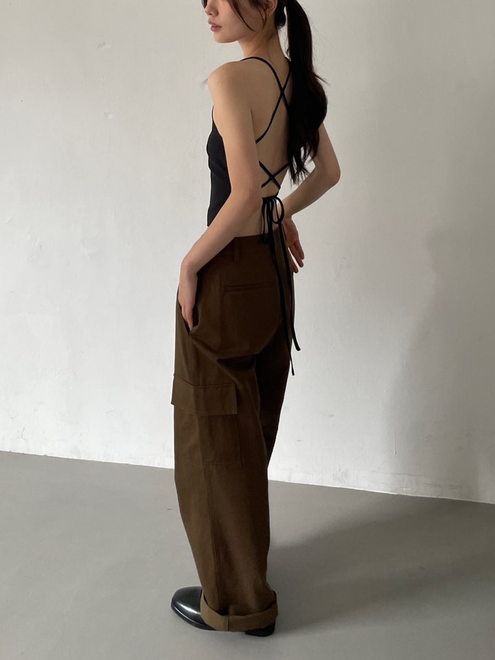 BOUTIQUE SEOUL-P東大門㊣直郵女士新品休閑時尚吊帶背心ANDMORE BUTTON吊帶/背心