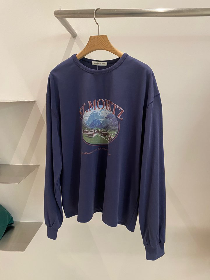 BOUTIQUE SEOUL-P韓國代購㊣女士新款休閑真品熱賣長袖T恤ANDMORE BUTTON長袖T恤圖色3
