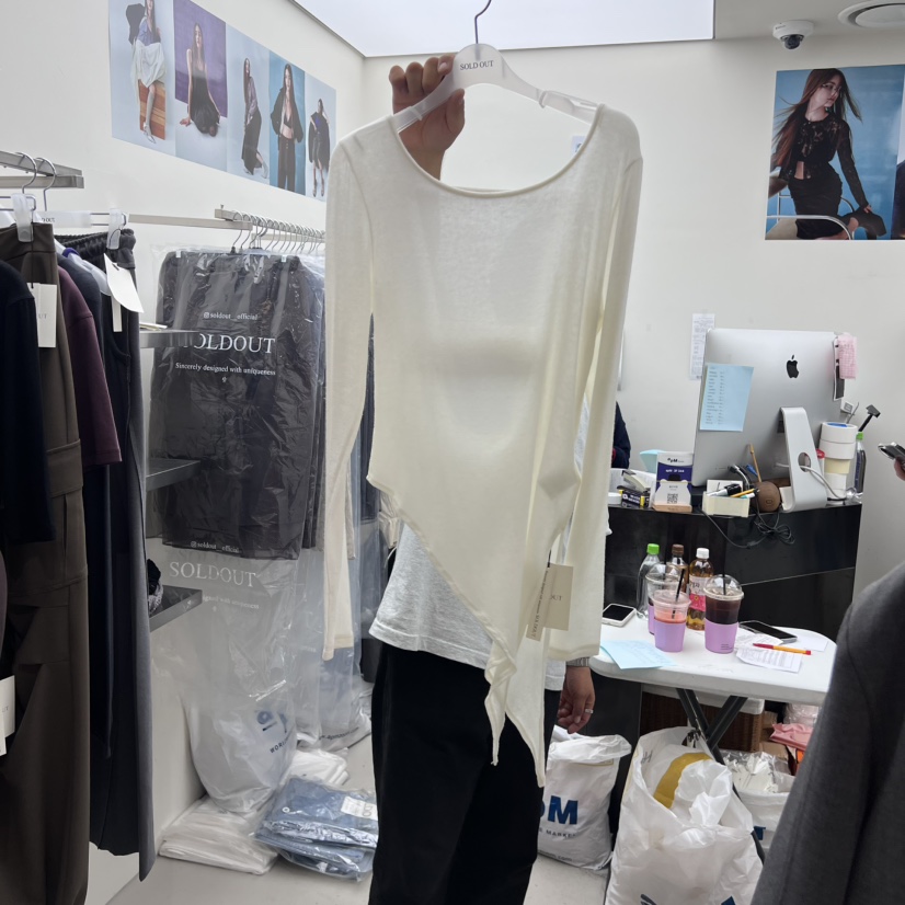 SOLD OUT東大門㊣實拍女士新品推薦人氣時尚職業真品長袖T恤SOLD OUT長袖T恤圖色1