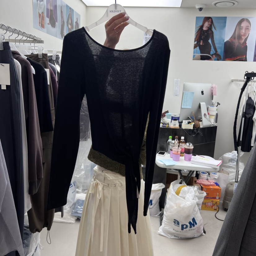SOLD OUT東大門㊣實拍女士新品推薦人氣時尚職業真品長袖T恤SOLD OUT長袖T恤圖色3