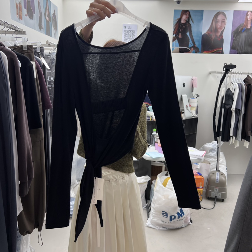 SOLD OUT東大門㊣實拍女士新品推薦人氣時尚職業真品長袖T恤SOLD OUT長袖T恤圖色4
