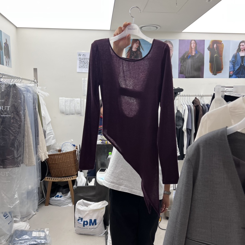 SOLD OUT東大門㊣實拍女士新品推薦人氣時尚職業真品長袖T恤SOLD OUT長袖T恤圖色6