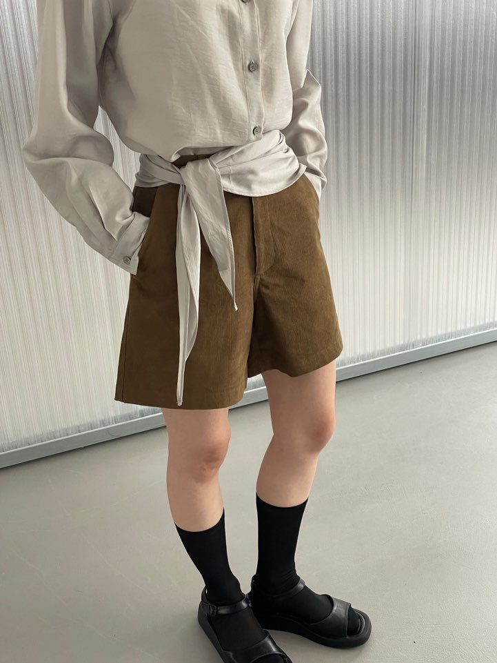 BOUTIQUE SEOUL-P東大門㊣直郵女士新款職業熱賣推薦短褲ANDMORE BUTTON短褲