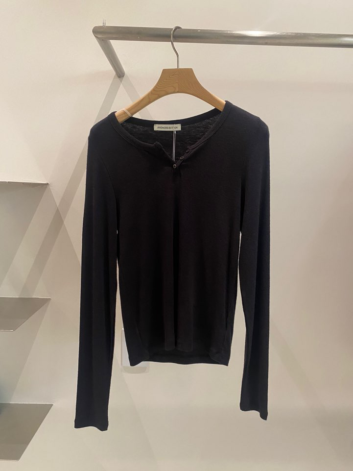 BOUTIQUE SEOUL-P韓國直郵㊣女士新款25秋冬時尚推薦長袖T恤ANDMORE BUTTON長袖T恤圖色3