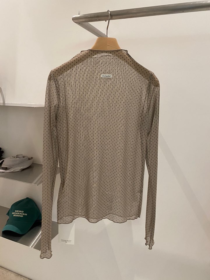 BOUTIQUE SEOUL-P韓國代購㊣女裝新款推薦人氣長袖T恤透視ANDMORE BUTTON長袖T恤