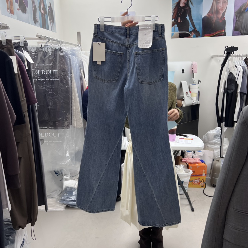 SOLD OUT東大門㊣代購女士新品時尚25秋冬熱賣推薦真品牛仔褲SOLD OUT牛仔褲