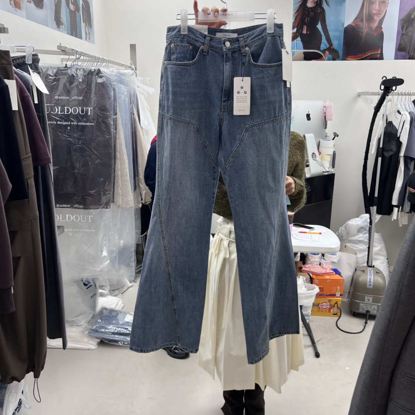 SOLD OUT東大門㊣代購女士新品時尚25秋冬熱賣推薦真品牛仔褲SOLD OUT牛仔褲圖色1