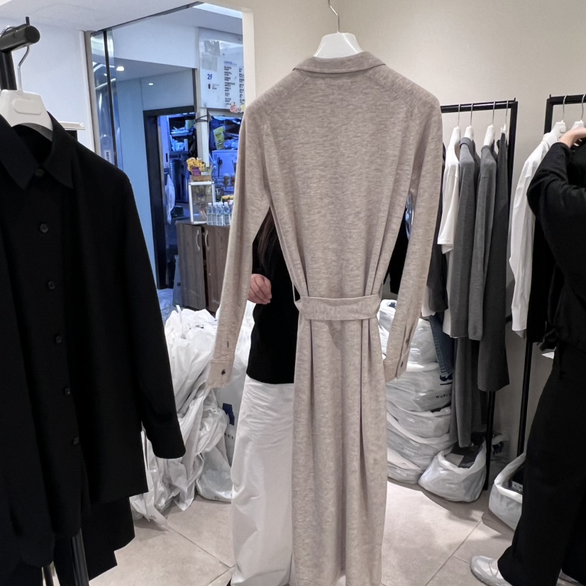 MASCULINE東大門㊣實拍女裝新品人氣連衣裙美利奴羊毛含腰帶MASCULINE連衣裙