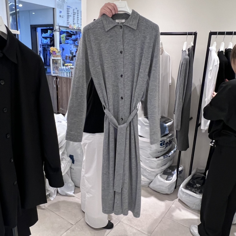 MASCULINE東大門㊣實拍女裝新品人氣連衣裙美利奴羊毛含腰帶MASCULINE連衣裙圖色3