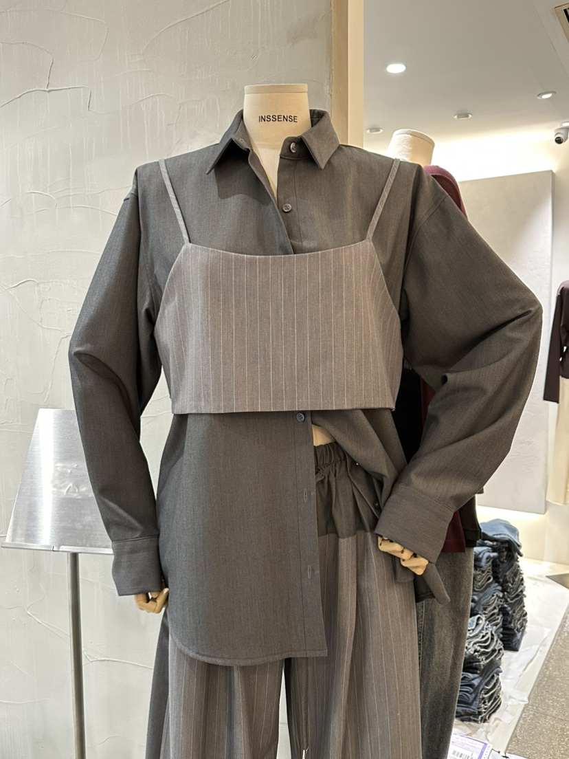 INSSENSE-A韓國代購㊣女士新品職業吊帶背心不含內搭條紋緊身INSSENSE-A吊帶/背心圖色2