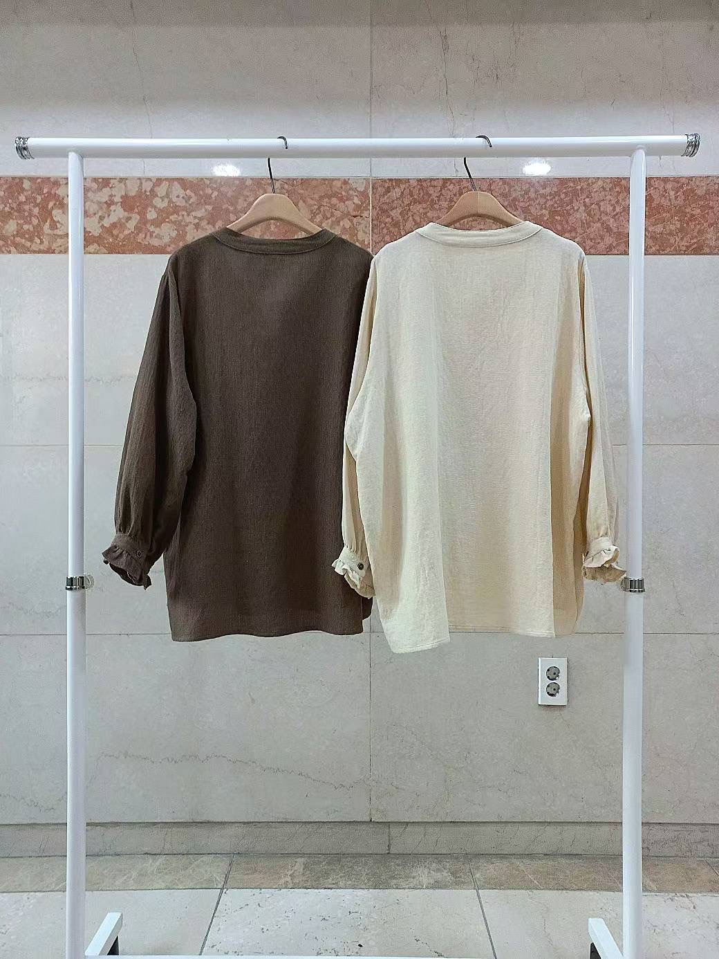 FRANCO3韓國直郵㊣女士新款人氣25秋冬休閑真品職業襯衫蕾絲衫FRANCO3襯衫/蕾絲衫
