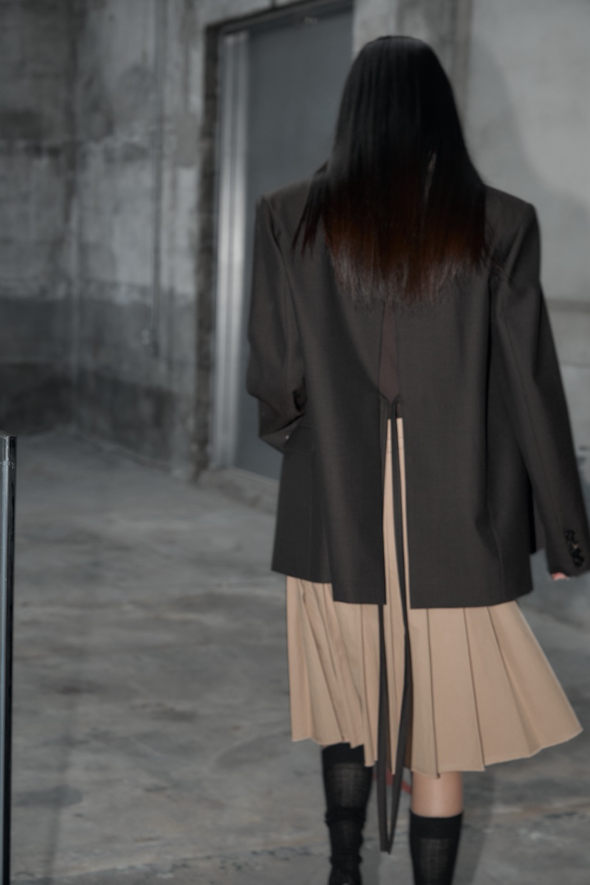 JEONG GAM STUDIOS東大門㊣實拍女士新品25秋冬半身裙中短裙褶皺JEONG GAM半身裙/中短裙
