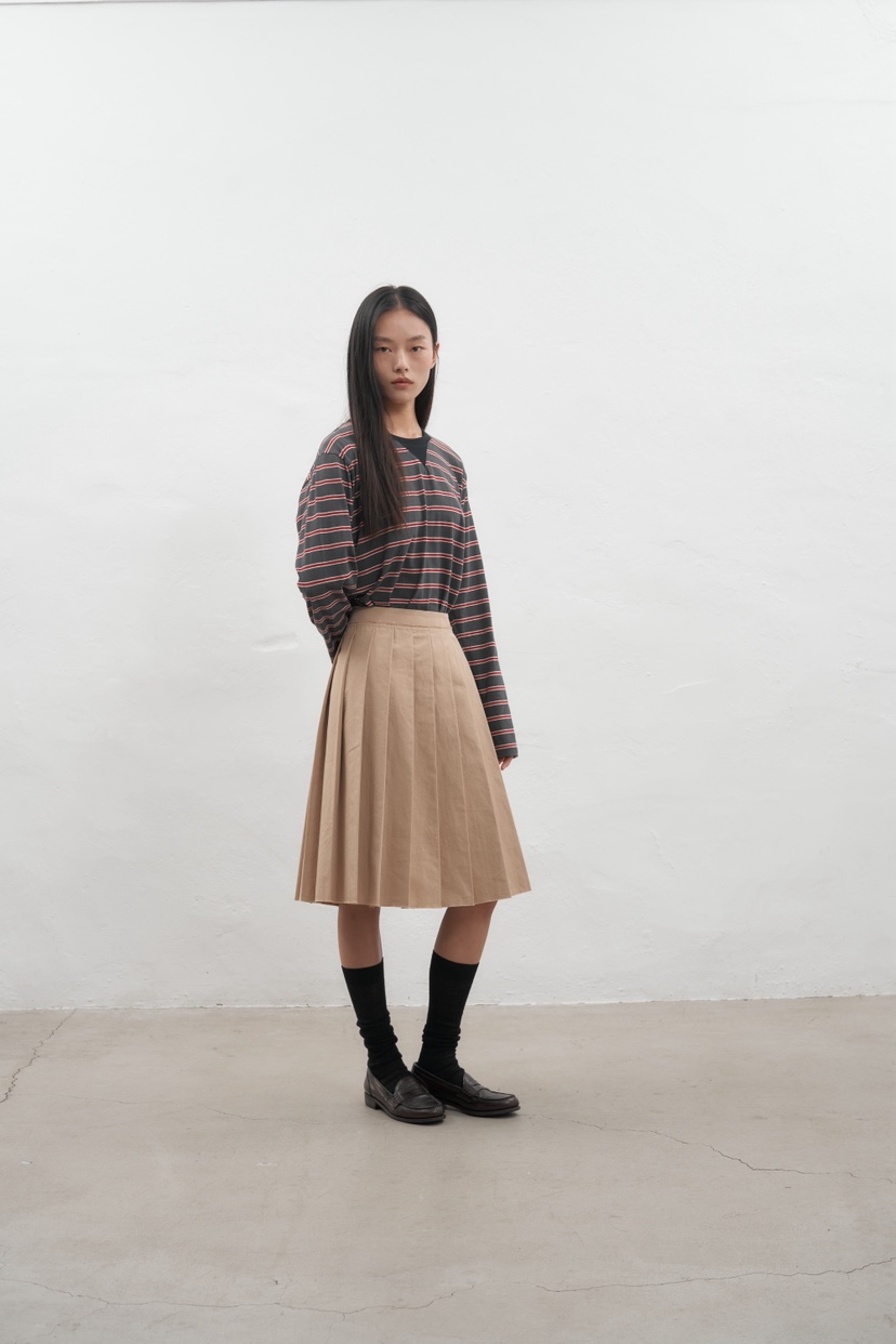 JEONG GAM STUDIOS東大門㊣實拍女士新品25秋冬半身裙中短裙褶皺JEONG GAM半身裙/中短裙