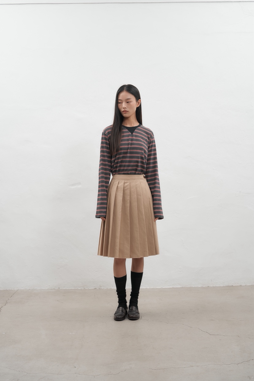 JEONG GAM STUDIOS東大門㊣實拍女士新品25秋冬半身裙中短裙褶皺JEONG GAM半身裙/中短裙