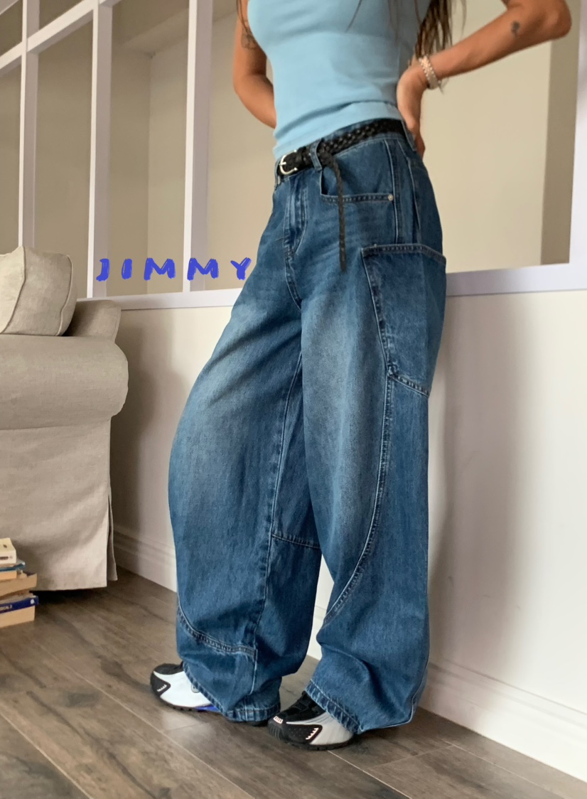 JIMMY東大門㊣實拍女裝新品熱賣人氣職業推薦時尚真品牛仔褲JIMMY/REMAKE牛仔褲