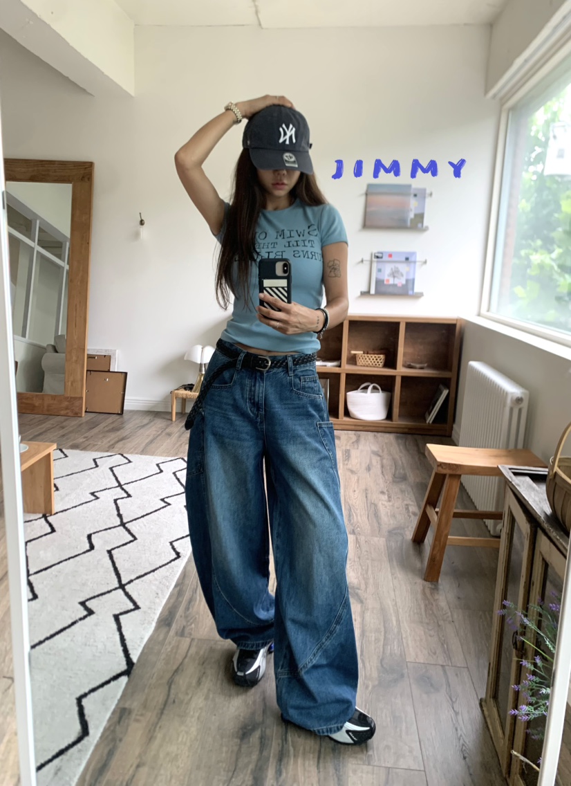 JIMMY東大門㊣實拍女裝新品熱賣人氣職業推薦時尚真品牛仔褲JIMMY/REMAKE牛仔褲