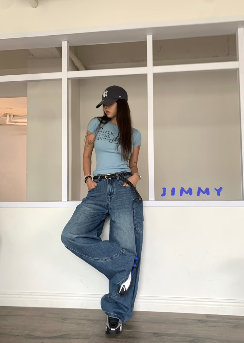 JIMMY東大門㊣實拍女裝新品熱賣人氣職業推薦時尚真品牛仔褲JIMMY/REMAKE牛仔褲
