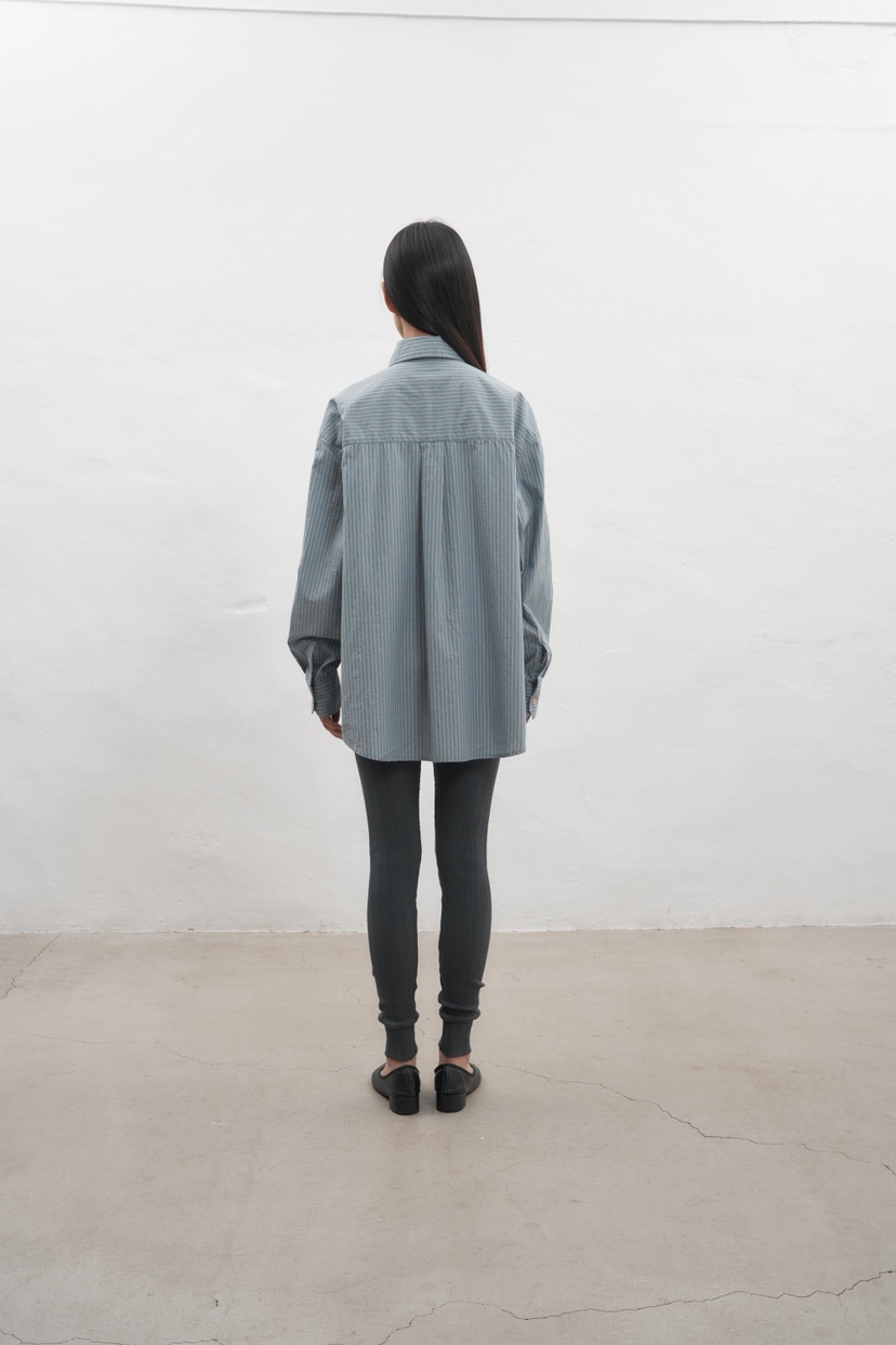 JEONG GAM STUDIOS韓國代購㊣女士新款人氣襯衫蕾絲衫條紋JEONG GAM襯衫/蕾絲衫